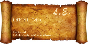 Ládi Edit névjegykártya